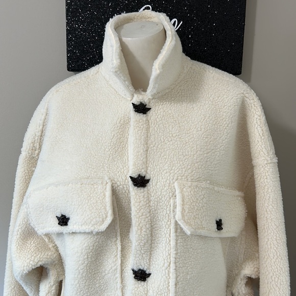 Boys Lie x Ariel Wrapped In Your Lies Sherpa Button Jacket RARE NEW - Picture 6 of 13